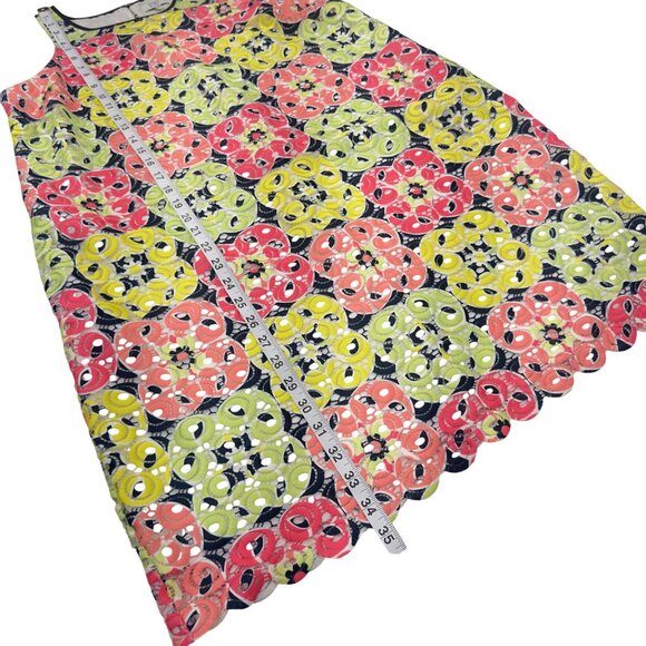 Crown & Ivy Womens Sleeveless Shift Dress Size S Multicolor Floral Crochet Lined - Picture 6 of 11